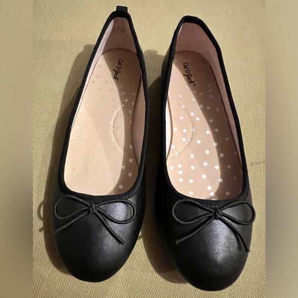 Cat & Jack Other - NEW Cat & Jack Girls Diana Slip-On Black Ballet Flats Youth Size 3 NWOT